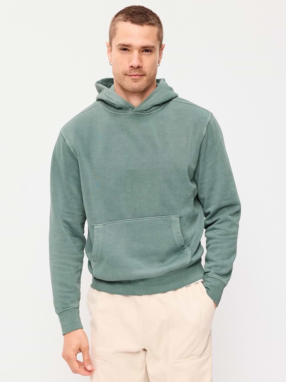 Abercrombie & Fitch Men's Sage Green Pullover Hoodie
